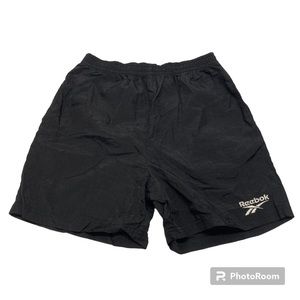 Vintage 90s Reebok Nylon Running Shorts Men’s Size XL Black Gym 5.5” inseam